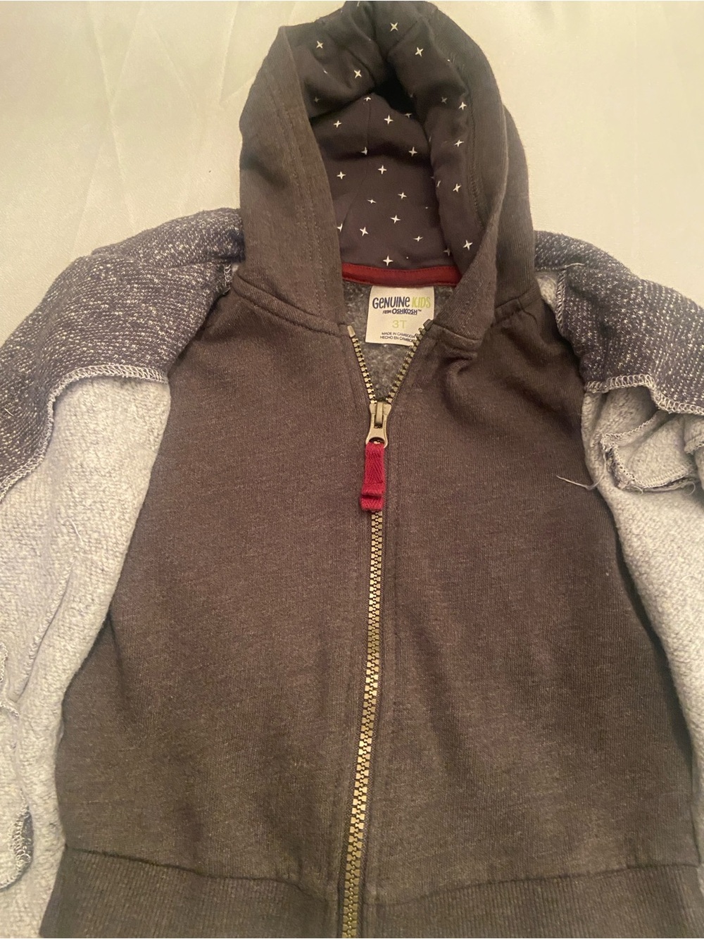 OshKosh B'gosh Speckled Gray Knit Hooded Jacket